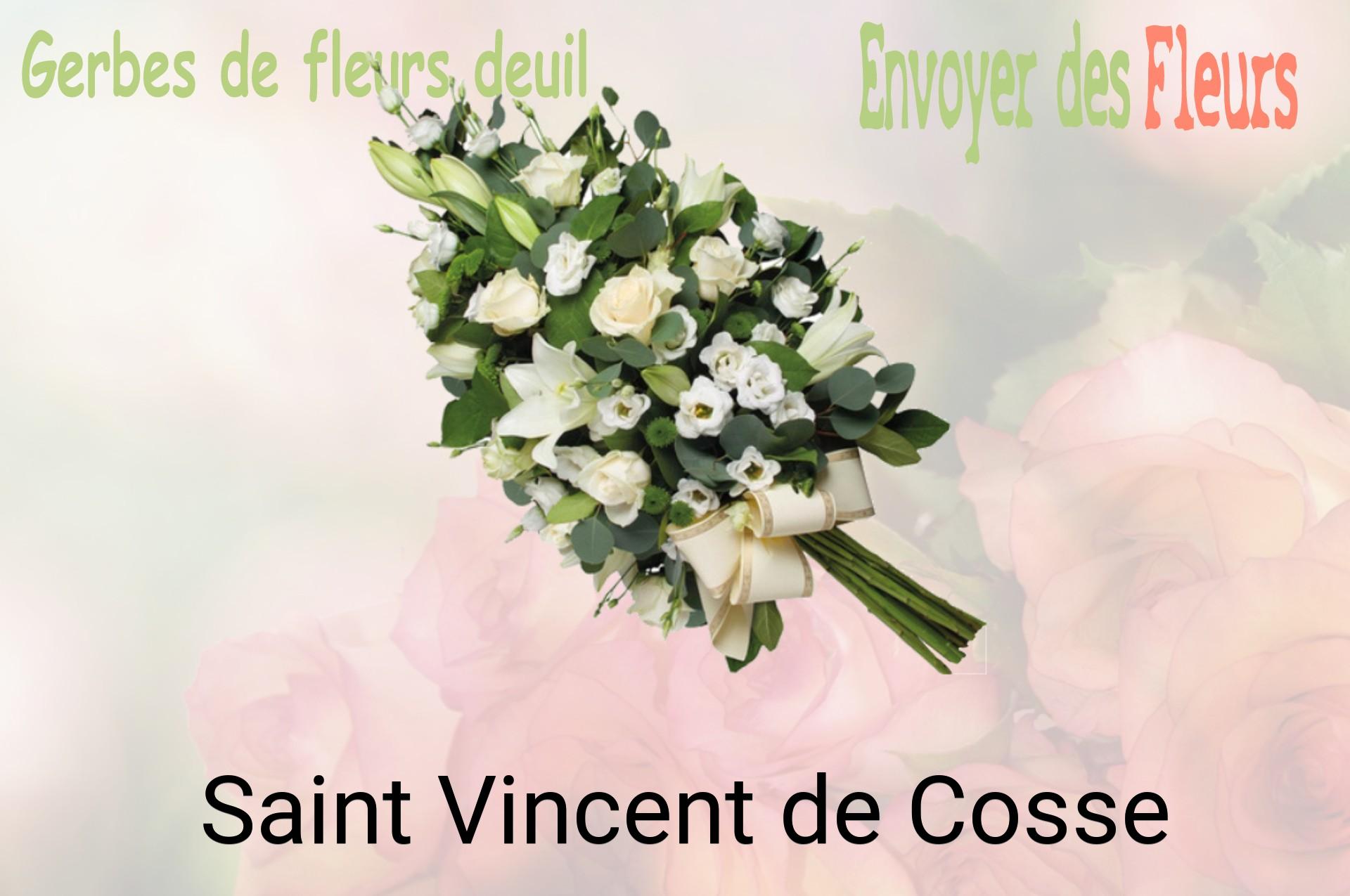 Gerbe de fleurs de deuil livrée à Saint-Vincent-de-Cosse